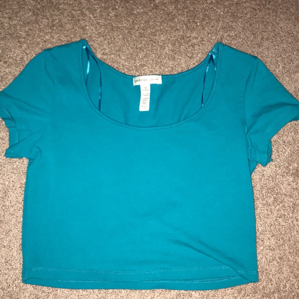 Women’s crop top teal color